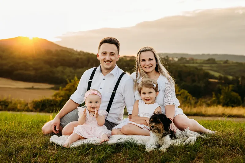 Rodinné focení pes a lidi